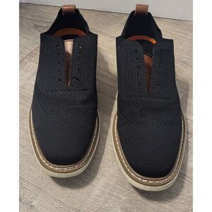 Mens LA MILANO Comfort Shoes Lace Up Mesh Cloth Memory Foam Black‎ Size 10